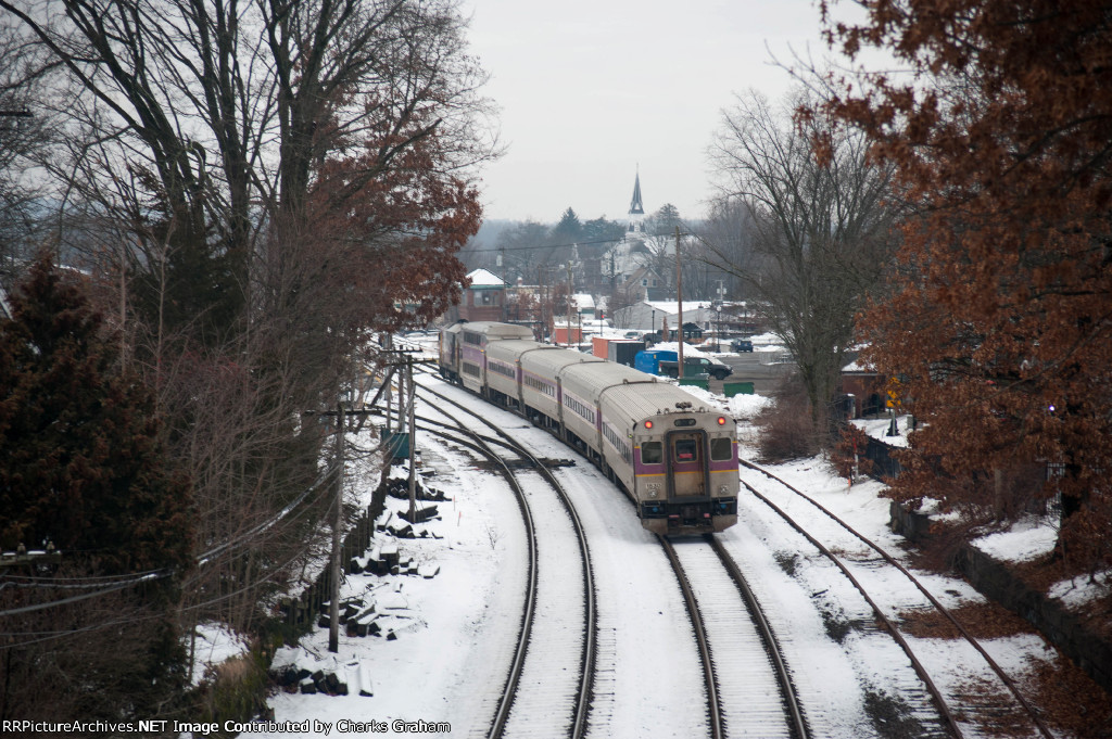 MBTA 2003 pulling into Ayer station